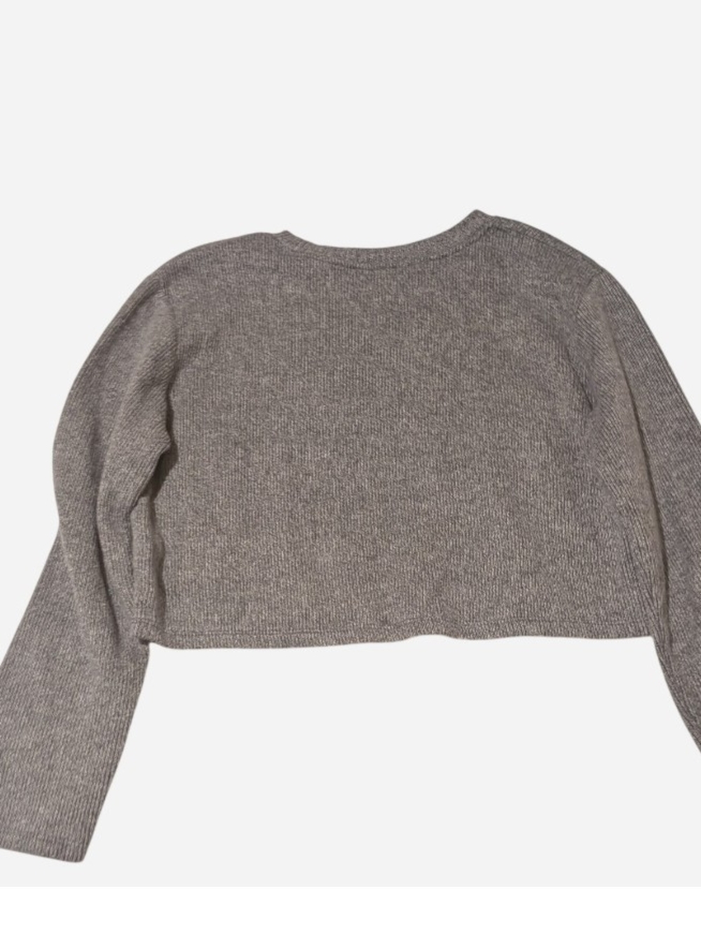 Zara Ribbed Crewneck Sweater - Gray - Picture 2 of 5